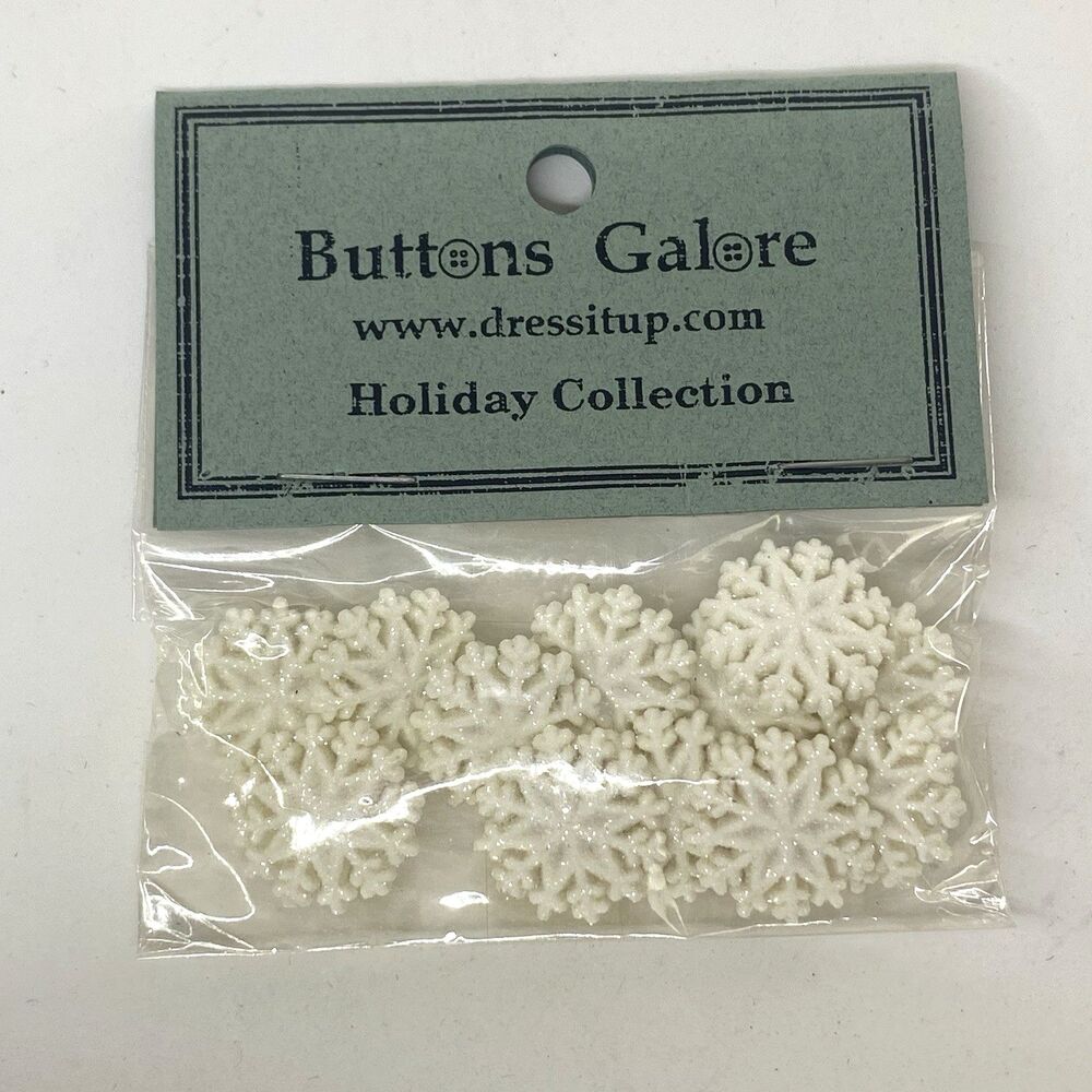 Buttons Galore Holiday Collection Snowflake Buttons Shank Style Craft Embellish